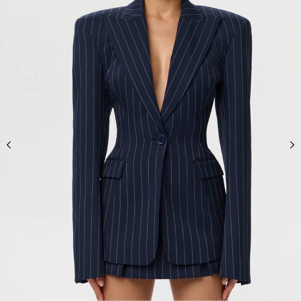 naked wardrobe Navy Pinstripe Blazer